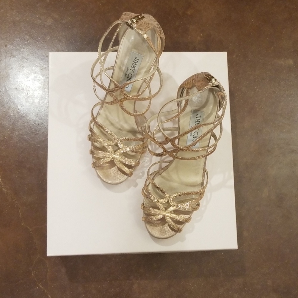 Jimmy Choo size 7 (37.5) rose gold heels